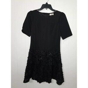 Molly Bracken Anthropologie Dress Womens Size Medium Black Sequin Fairy